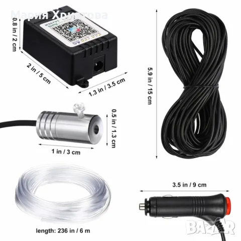 RGB LED осветление за интериор на автомобил с Bluetooth управление и музикален режим A6139, снимка 3 - Аксесоари и консумативи - 55890400