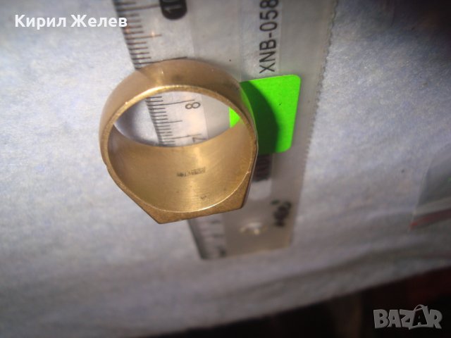 СТАР ПОЗЛАТЕН БРОНЗОВ РЕТРО АРТ ДЕКО ПРЪСТЕН с ПЕЧАТИ 18К 750 за КОЛЕКЦИЯ МАЙСТОРСКА ИЗРАБОТКА 24253, снимка 15 - Антикварни и старинни предмети - 37395524