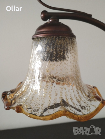 Красива  лампа с абажур от стъкло.
 , снимка 4 - Настолни лампи - 44681793