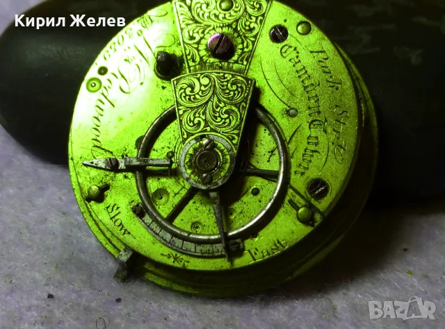 МЕХАНИЗЪМ с ЦИФЕРБЛАТ от СТАР МАРКОВ РЯДЪК ВИКТОРИАНСКИ ДЖОБЕН ЧАСОВНИК с ФУНКЦИОНИРАЩ БАЛАНС 24663, снимка 15 - Антикварни и старинни предмети - 48575176