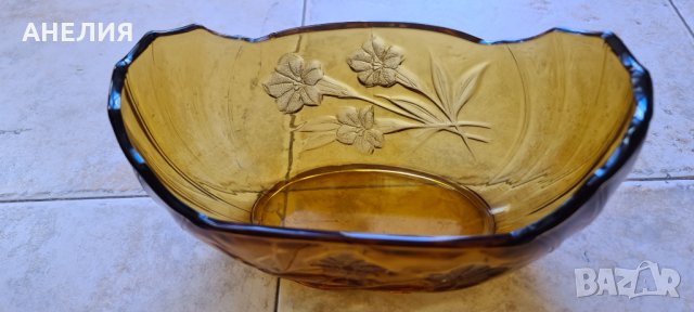 Фруктиера цветно стъкло ретро, снимка 2 - Антикварни и старинни предмети - 31435370