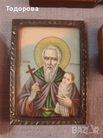 Лот 7- стари домашни икони -  5 броя, снимка 4 - Антикварни и старинни предмети - 44629907