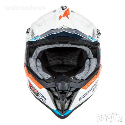 Toп Цена Мотокрос Каска SCORPION VX-16 EVO AIR ROD WHITE, снимка 3 - Аксесоари и консумативи - 52506743
