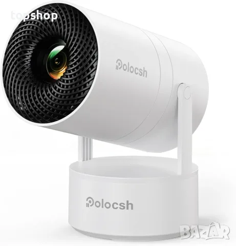 Нов Смарт Мини Прожектор Polocsh (4K Поддръжка, Android 11, WiFi, Bluetooth, Електрически Фокус)