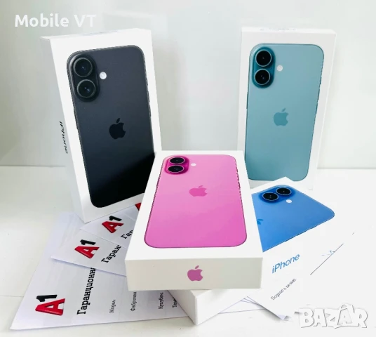 НОВ! iPhone 16 128GB Black / Pink / Ultramarine 2г.ГАРАНЦИЯ!, снимка 1
