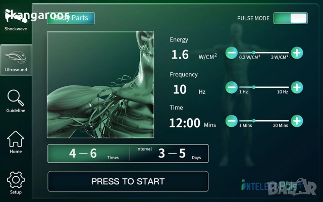 Апарати за ударно вълнова (шокуейв ) терапия и ултразвук AresPro Shockwave & Ultrasound 2in1, снимка 9 - Медицинска апаратура - 51862682