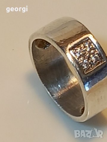 Сребърна халка с четири камъка, снимка 3 - Пръстени - 39075072