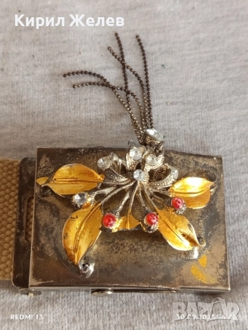 Текстилен дамски колан Арт с флорални елементи и инкрустирани кристали много красив 47173, снимка 3 - Колани - 51893520