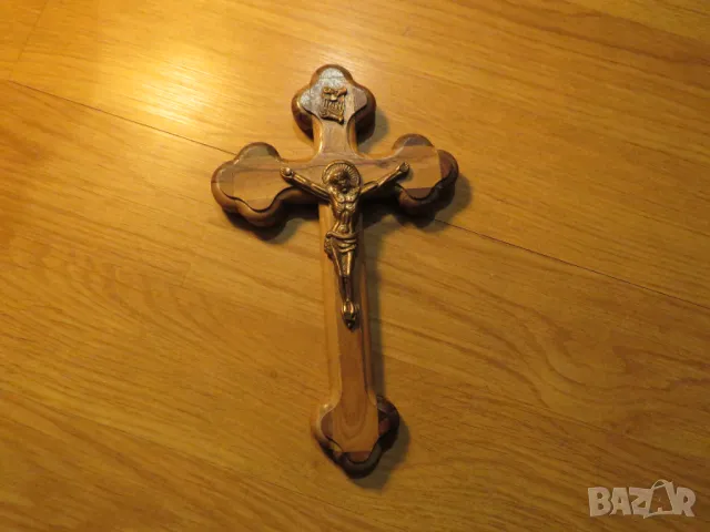 Стар кръст разпятие Исус Христос 18 х 12 см - внос от Израел, Йерусалим, снимка 3 - Антикварни и старинни предмети - 49702454