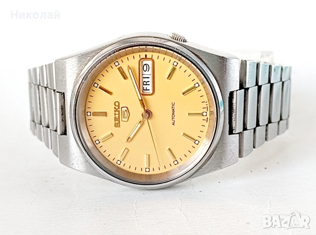 Seiko 5 Сейко 5 - самонавиващ се часовник, запазен, профилактиран, снимка 2 - Мъжки - 53039496