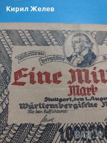 Рядка банкнота - един милион марки 1923 година Германия - 18889, снимка 4 - Нумизматика и бонистика - 31186496
