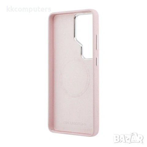 Оригинален кейс Karl Lagerfeld Saffiano KC Metal Logo MagSafe, За Samsung Galaxy S26 Ultra, Розов и , снимка 4 - Калъфи, кейсове - 54267662