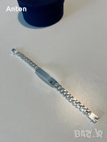 Сребърна гривна с плочка, снимка 7 - Гривни - 54245284