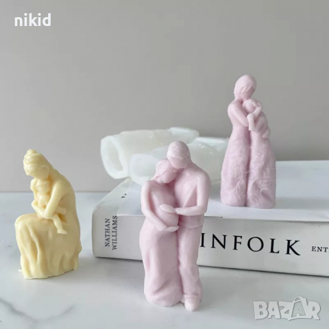 3D Майка с бебе жена силиконов молд форма калъп свещ гипс декор смола, снимка 2 - Форми - 36502369