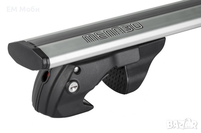 Алуминиеви Аеродинамични греди MENABO Jackson Silver за стандартен рейлинг, снимка 3 - Аксесоари и консумативи - 44398272