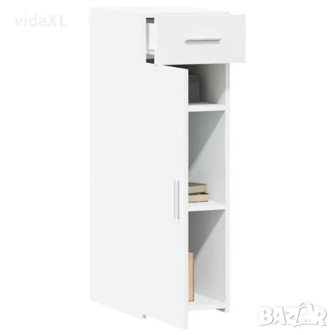 vidaXL Сайдборд, бял, 30x42,5x93 см, инженерно дърво, снимка 7 - Бюфети - 56148177