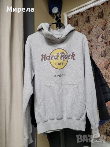 HARD ROCK  cafe сив суитчър, худи- М размер( 105 $ в интернет сайтове), снимка 8 - Суичъри - 39416755