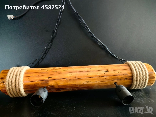 Дървен полилей, снимка 2 - Полилеи - 52512042