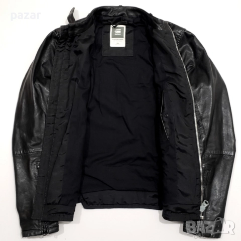 G-STAR RAW Chopper Leather Jacket Оригинално Кожено Яке S, снимка 10 - Якета - 52778096