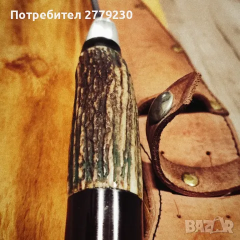 Ловен масивен нож с дръжка от еленов рог. Нов!, снимка 10 - Ножове - 49910145