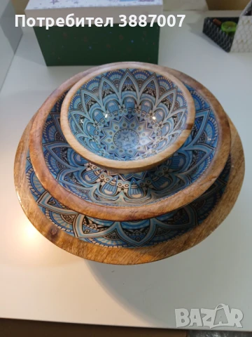 Декоративни Дървени Купи 3бр., снимка 2 - Декорация за дома - 50610851