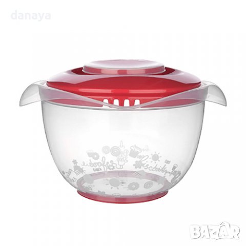 3065 Голяма купа за миксер с капак и отвор против пръскане, 3 литра, снимка 7 - Съдове за готвене - 37874736