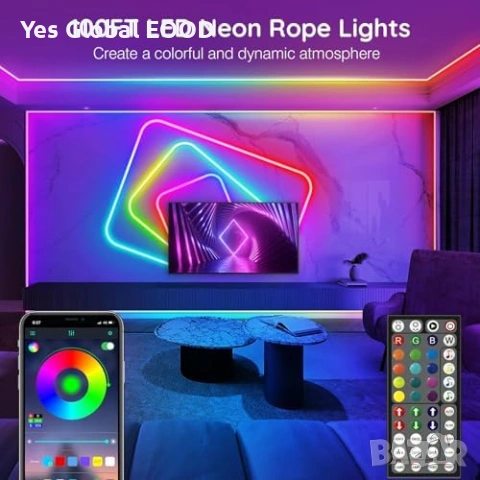 AILBTON RGB неон LED лента 30м App IP65, снимка 2 - Лед осветление - 53983223