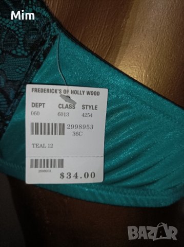 Frederick's 80 C Нов сатенен сутиен цвят Електриково , снимка 2 - Бельо - 37500843