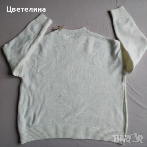 Бял дамски пуловер М, снимка 4 - Блузи с дълъг ръкав и пуловери - 49607992