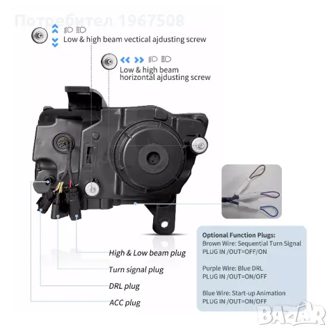 Комплект LED фарове за GRAND CHEROKEE 2011 - 2013 с начална анимация, снимка 10 - Части - 49370777