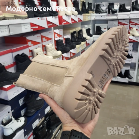 Стилни дамски боти в бежево ПРОМОЦИЯ , снимка 3 - Дамски боти - 52719408