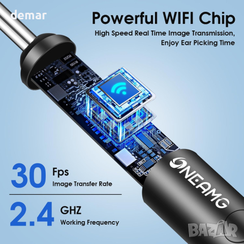 Комплект за премахване на ушна кал OneAmg 1920P HD отоскоп с камера, снимка 4 - Други - 44580288