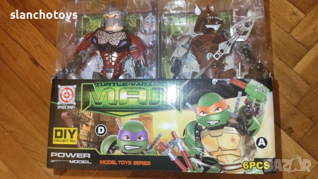 Шест фигури на костенурки нинджа с Шродер и Сплинтер, снимка 6 - Фигурки - 43297259