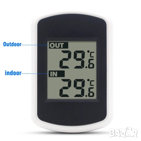 LCD безжичен термометър за измерване на вътрешна и външна температура, снимка 2 - Други стоки за дома - 52360773