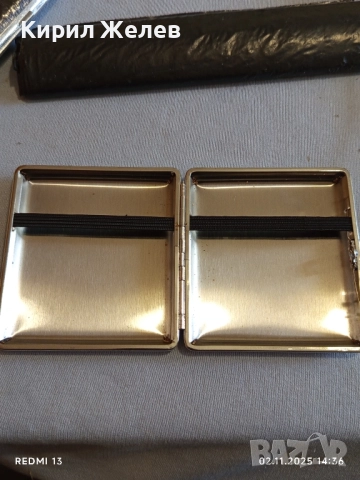 Винтидж табакера метална с кожа за КОЛЕКЦИЯ ДЕКОРАЦИЯ 48950, снимка 3 - Други ценни предмети - 52263804