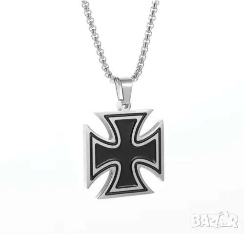 Рицар Тамплиер Колие Малтийски Кръст Stainless Iron Cross Pendant Necklace Knights Templar Commander, снимка 7 - Други ценни предмети - 50081778