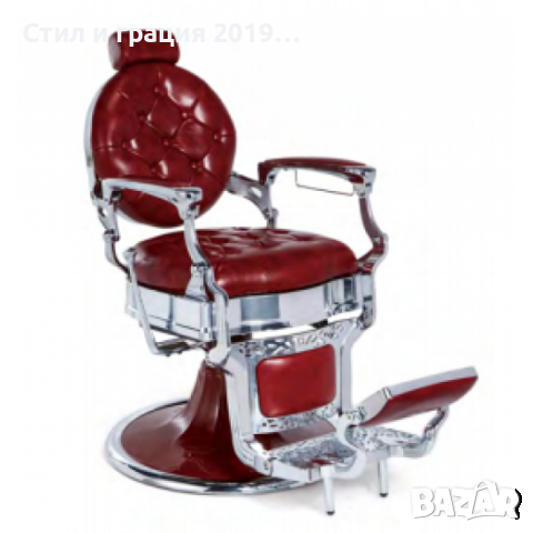 Бръснарски стол Kirk - черен/червен, снимка 1