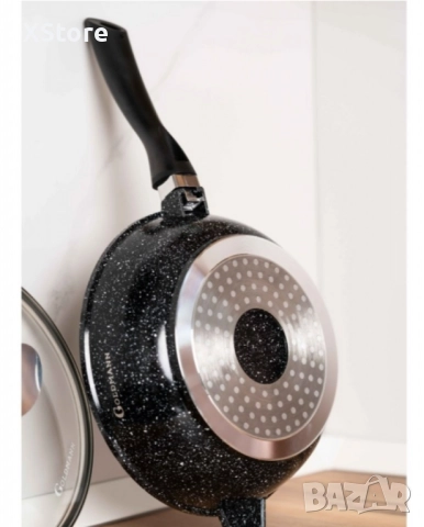 Комплект тенджери Goldmann -2.3\4.5\6.5\2.3L., Лят алуминий, Мраморно покр., отвътре/отвън, снимка 7 - Съдове за готвене - 52507740