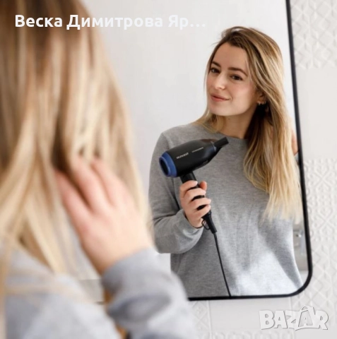 Сешоар за пътуване Studio Glow 1500 – 1400W, сгъваем, двоен волтаж, 2 скорости, снимка 4 - Сешоари - 51664723