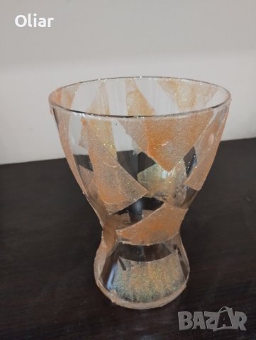 красива ваза стъкло с релефни орнаменти. , снимка 3 - Вази - 42660040
