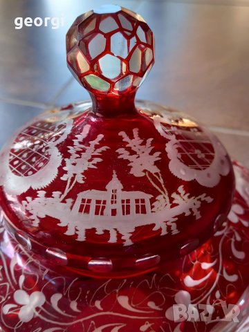 Кристален чайник рубинен кристал  Bohemia , снимка 13 - Аксесоари за кухня - 38042936