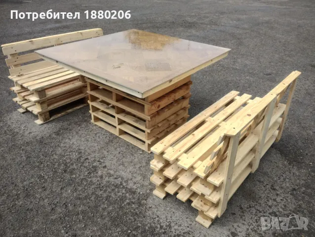 Градинска маса с две пейки , снимка 2 - Градински мебели, декорация  - 50244081