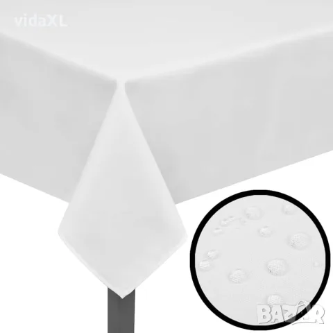vidaXL Покривки за маса, бели, 5 бр, 250 x 130 см