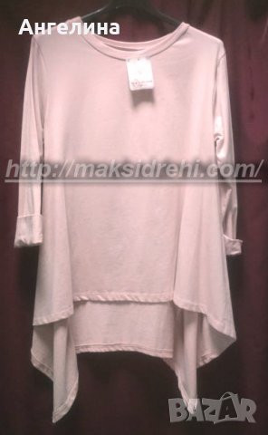 Асиметрична едноцветна туника с колие., снимка 6 - Туники - 31353791