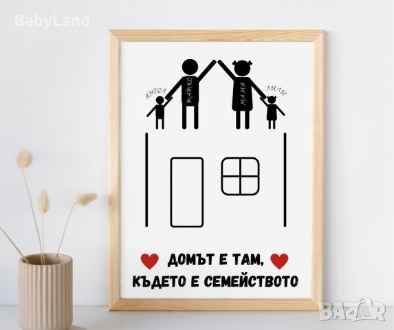 Семейна картина, семеен постер, плакат, подарък за семейство, подарък за бебе, снимка 7 - Картини - 44273882