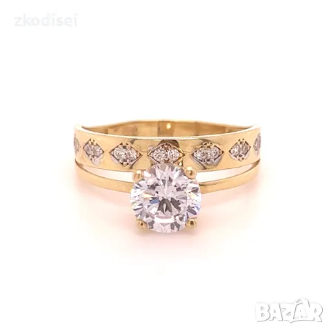 Златен дамски пръстен 3,48гр. 14кр.проба:585 размер:64 модел:4098-4