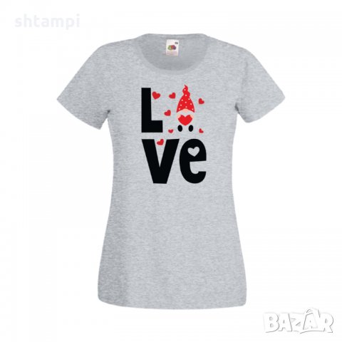 Дамска тениска Свети Валентин Love Gnome, снимка 2 - Тениски - 35648124
