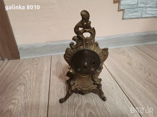 Стар бронзов работещ часовник, снимка 5 - Антикварни и старинни предмети - 55852036