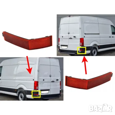 Комплект задни рефлектори за броня (ляв и десен) за VW Crafter / MAN TGE (2017+)