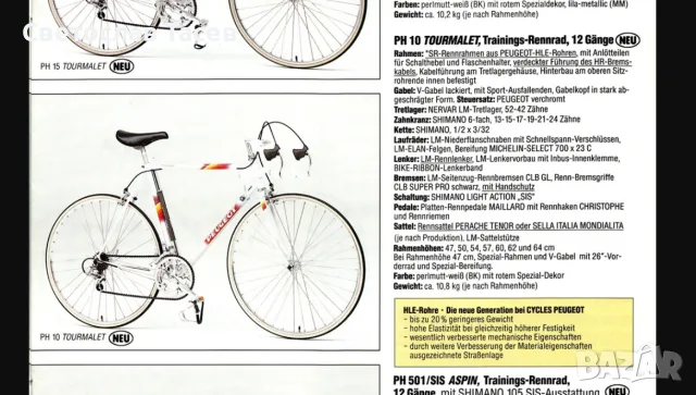 Шосейно колело Peugeot Tourmalet от 1988 година със стоманена рамка.  12 скорости (6х2).  Чисто нов , снимка 8 - Велосипеди - 56096012